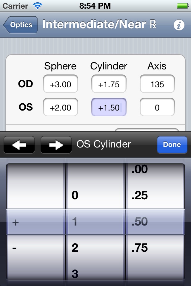 Optics Clinical Calculator screenshot 2