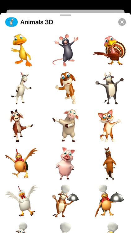Animal 3D Stickers - Emojis
