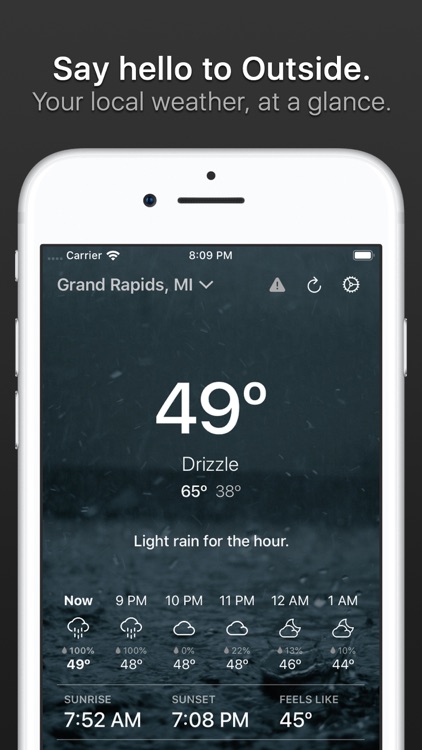 Outside - weather at a glance