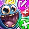 Monster Math helps your child practice and learn over 67 math skills within basic geometry, addition, subtraction, multiplication, division, factors, multiples, prime numbers, fractions and decimals