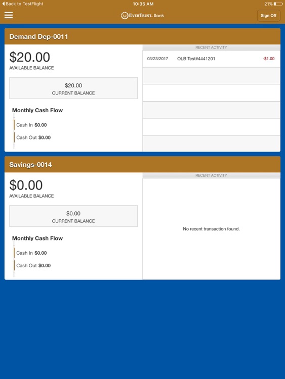 EverTrust Bank Mobile for iPad