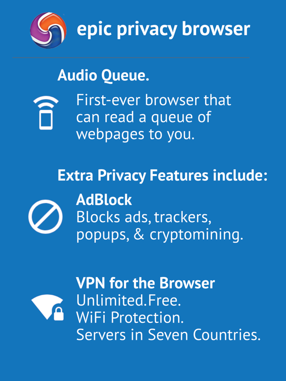 Epic Privacy Browser (w/ VPN) screenshot 2