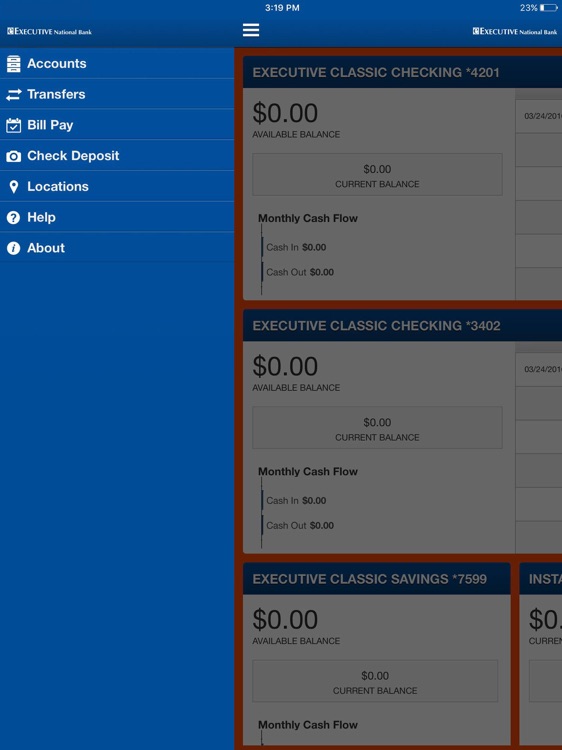 Executive Bank Mobile for iPad