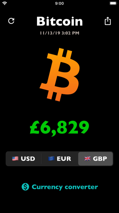 Bitcoin price BTC rate live screenshot 3