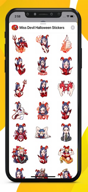 Miss Devil Hallowen Stickers