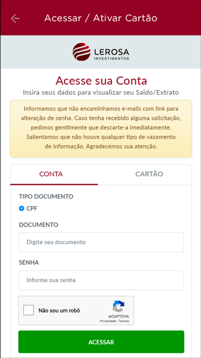 Lerosa Cartão screenshot 2
