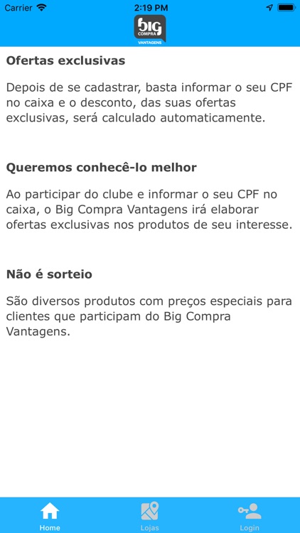 Big Compra Vantagens