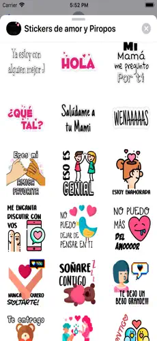Screenshot 7 Stickers Amor y Piropos Frases iphone