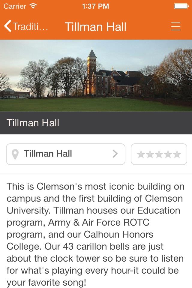 Clemson University Events screenshot 2