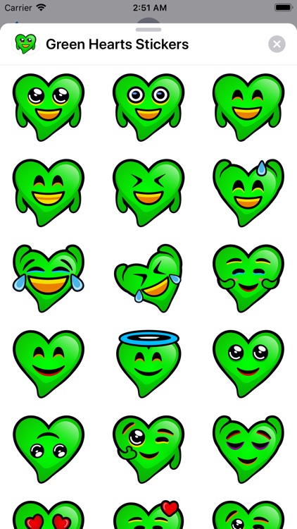 Green Hearts stickers