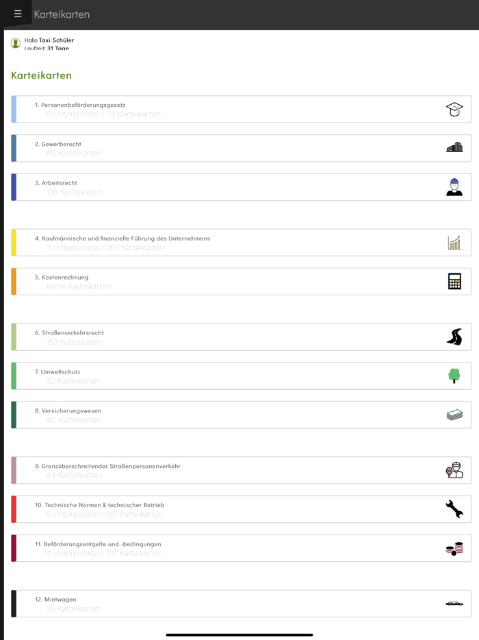 Unternehmer - Taxi-Prüfung