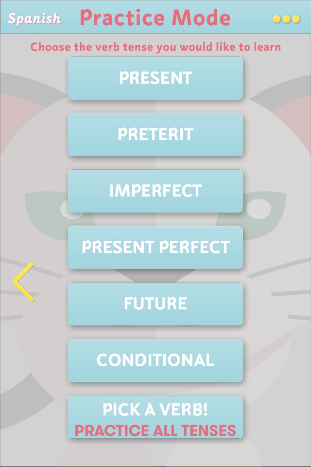 CatsAndVerbs: Spanish verbs screenshot 2