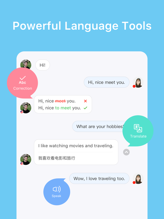 HelloTalk Language Exchange Learning App screenshot