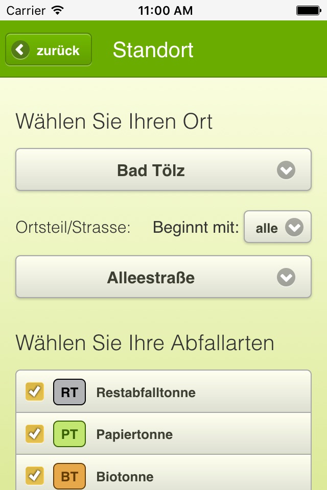 WGV Abfall-App screenshot 2