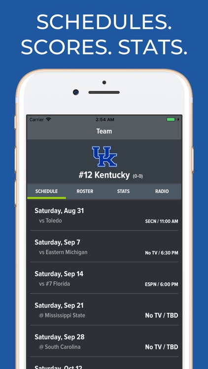 Kentucky Football Schedules