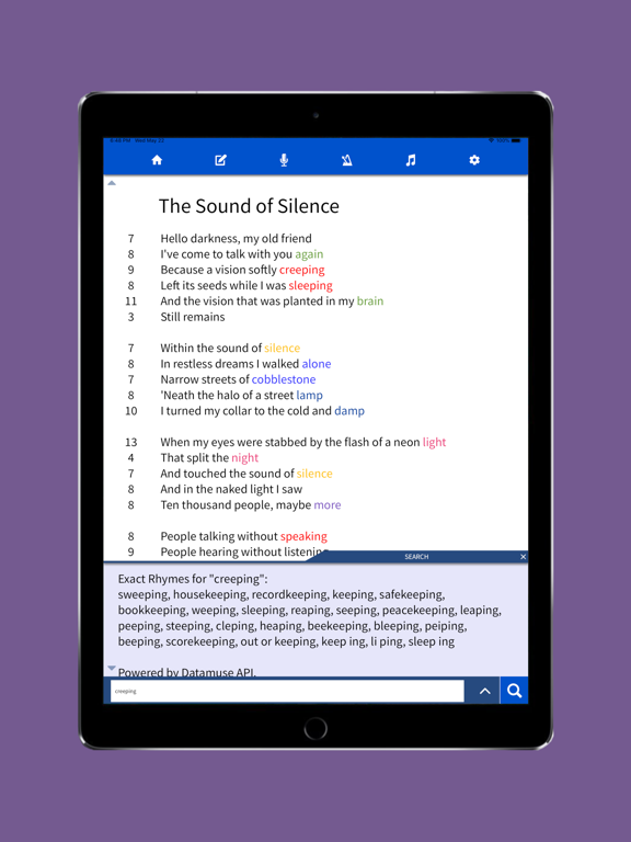 Lyric Notepad screenshot