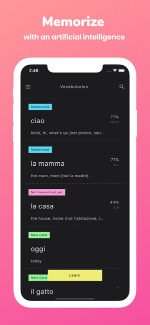 Memorize: Learn Italian Words