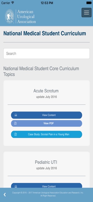 AUA Medical Student Curriculum