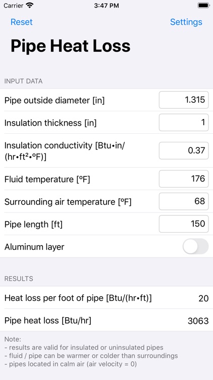 Pipe Heat Loss screenshot-3