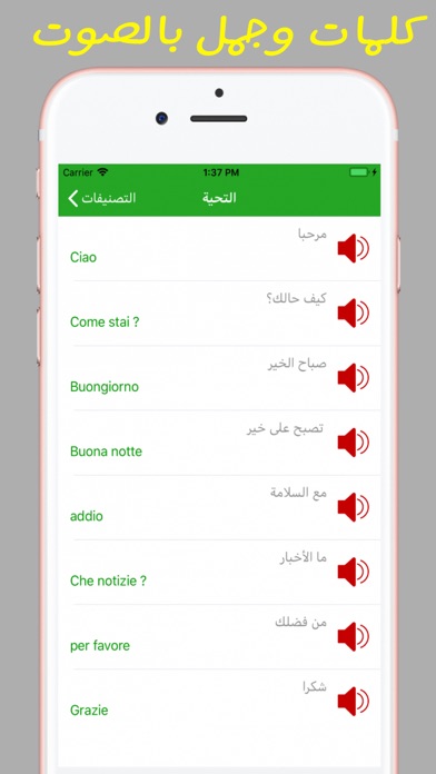 تعلم اللغة الايطالية بالصوت screenshot 2