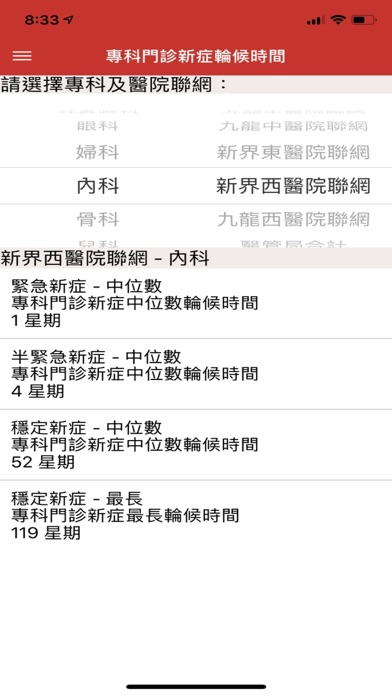 香港公立醫療資訊 screenshot 2