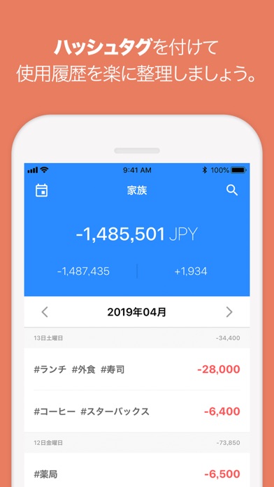 タグ家計簿 - タグで管理する本当に簡単家計簿のスクリーンショット3 タグ家計簿 - タグで管理する本当に簡単家計簿のスクリーンショット3