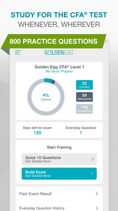 How to cancel & delete Golden Egg CFA® Exam Level 1. from iphone & ipad 1