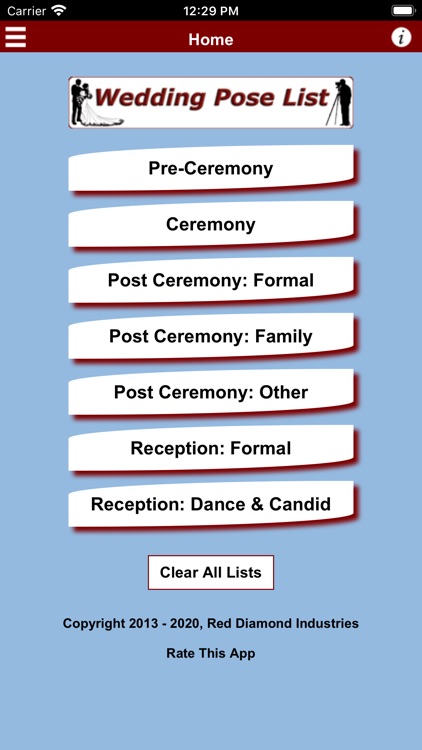 Wedding Pose Checklist