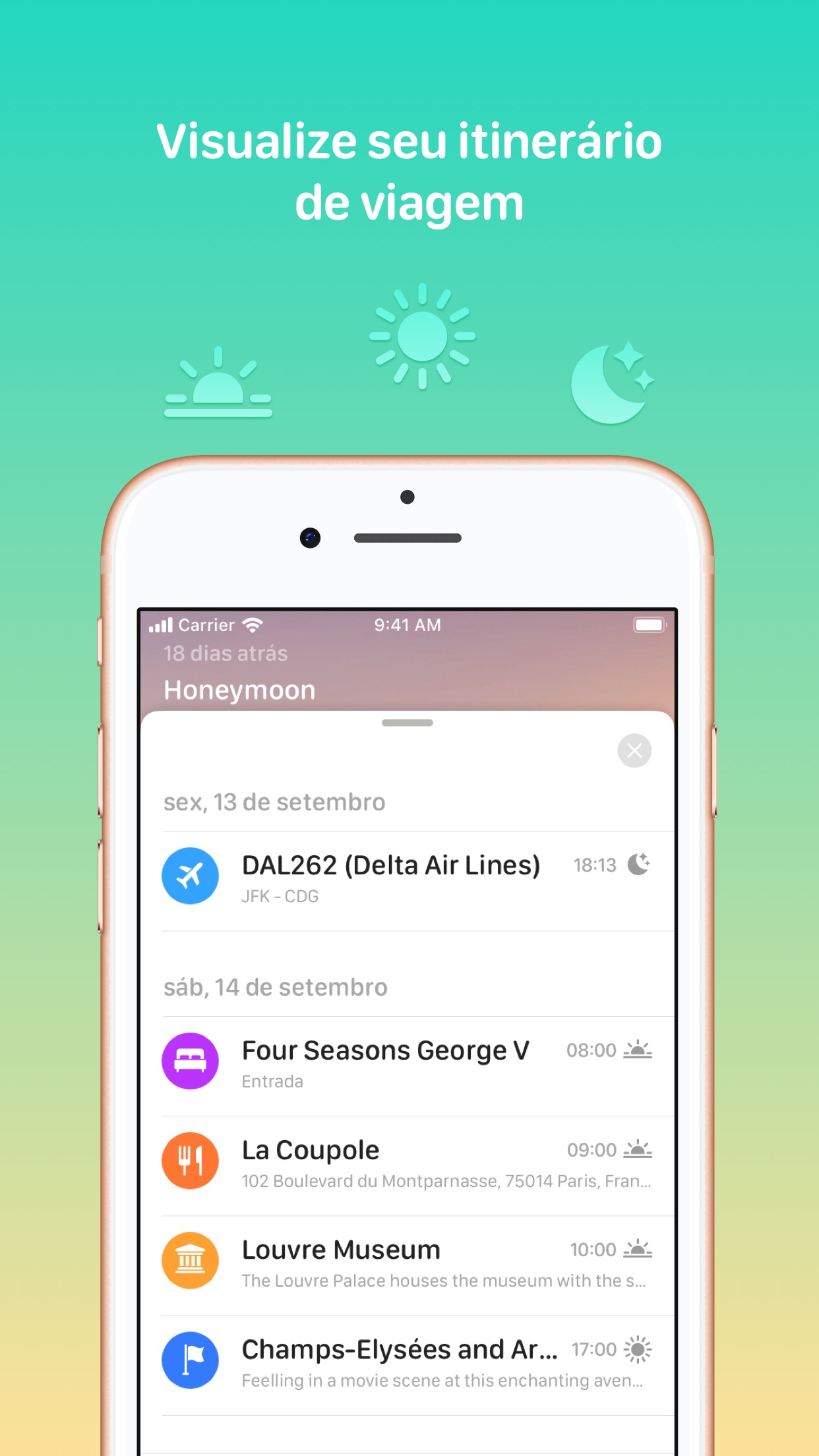 Screenshot do app Tripsy
