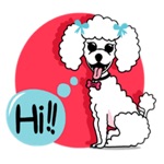 Cute White Poodle Dog Sticker