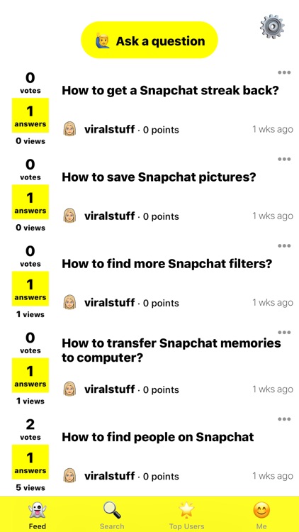 Help Questions for Snapchat