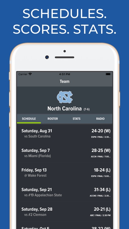 North Carolina Football screenshot-0