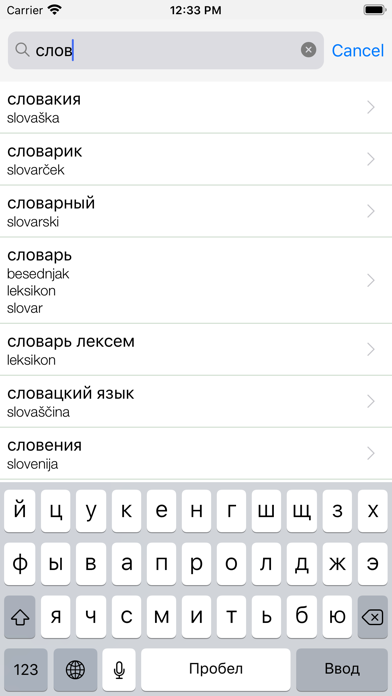 Ваш русско-словенский словарь screenshot 2
