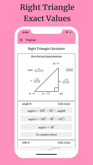 TrigCalc - Trig Calculator screenshot 2