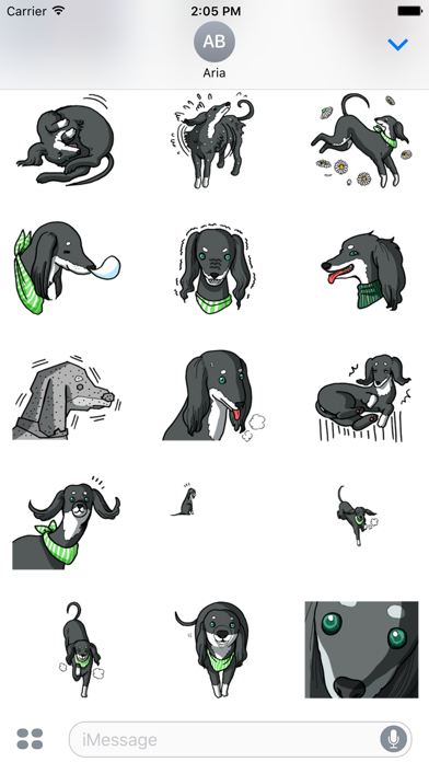 Black Saluki Dog Sticker screenshot 3