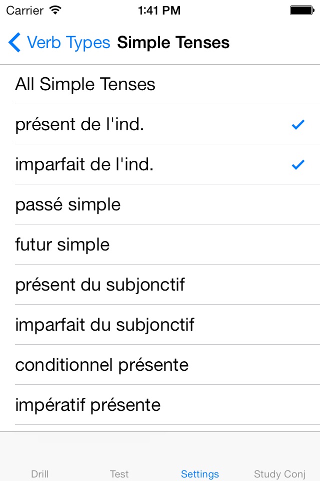 Verbes - French Verb Trainer screenshot 3