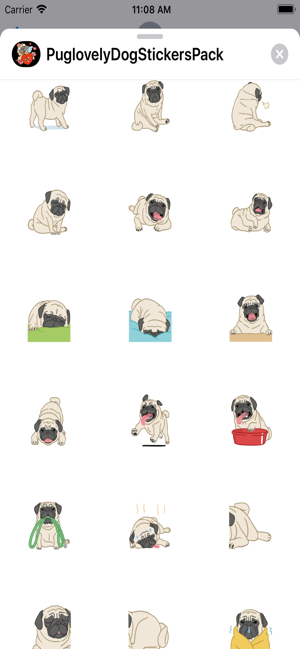 Pug love Dog Stickers Pack(圖5)-速報App