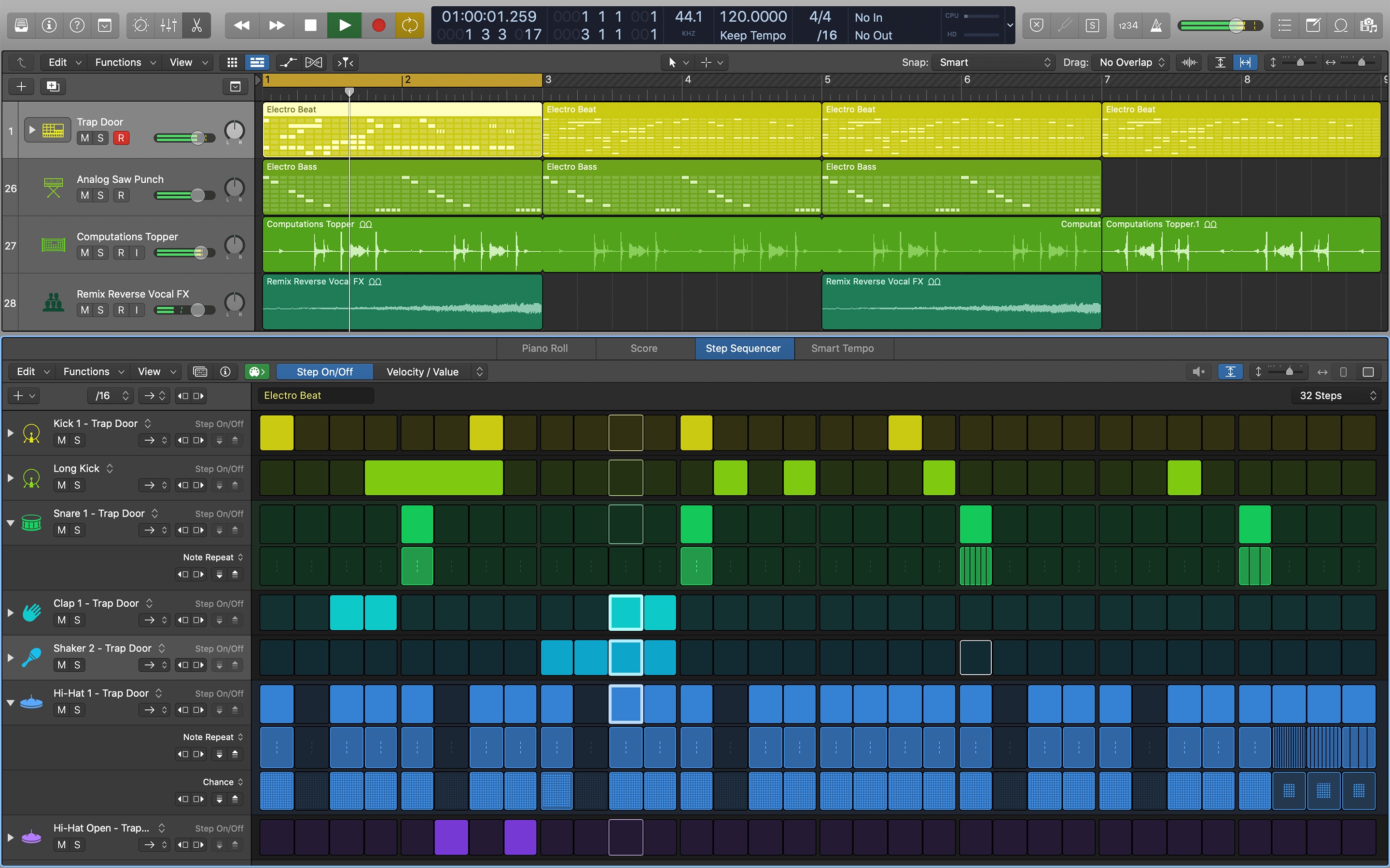 Screenshot do app Logic Pro X