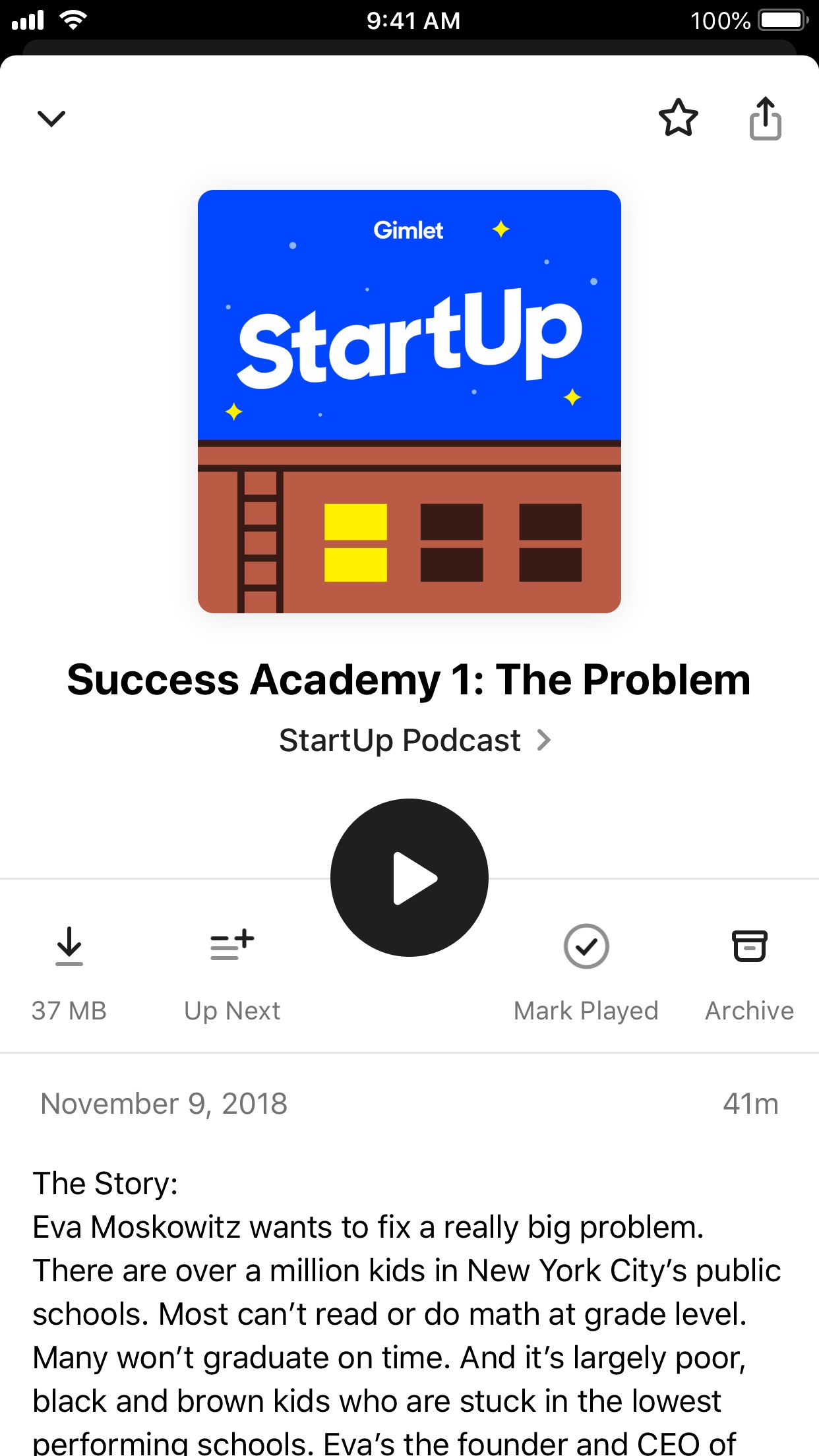 Screenshot do app Pocket Casts
