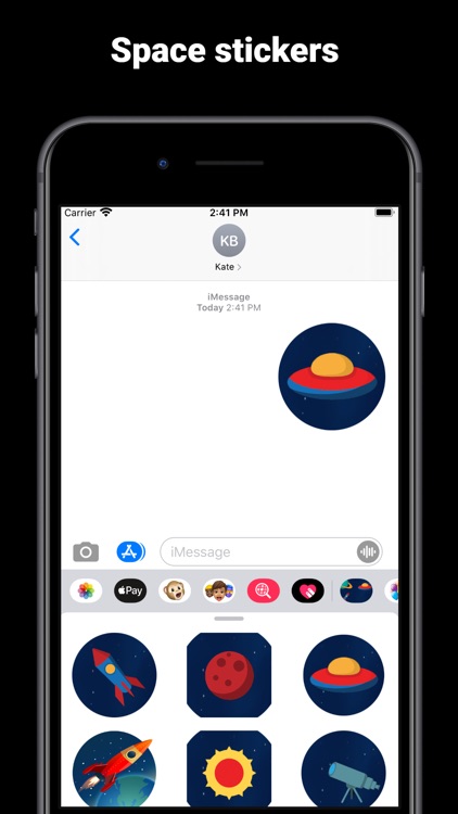 Space stickers for iMessage HD