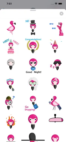 Image 2 Animated Cute Flamingo Emoji iphone
