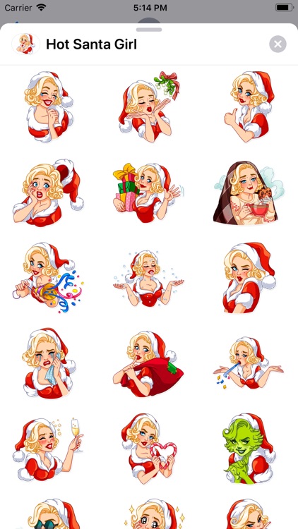 Hot Santa Girl Sticker Pack