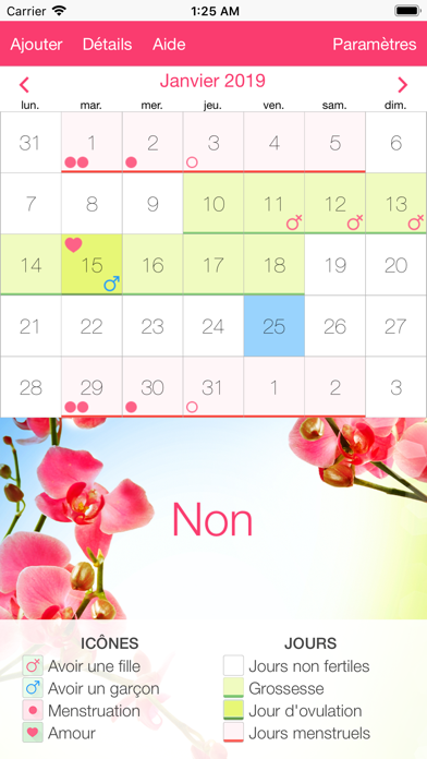 Calendrier ovulation & règles! pour PC - Télécharger gratuit sur