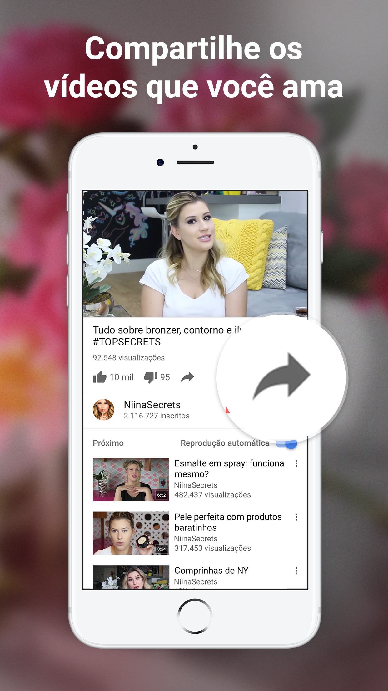 Screenshot do app YouTube