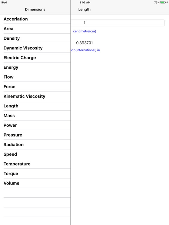 Units Conversion Table