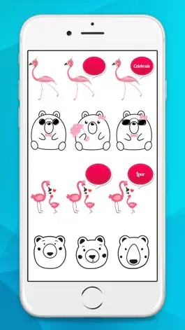 Game screenshot Flamingo & Bear Stickers hack