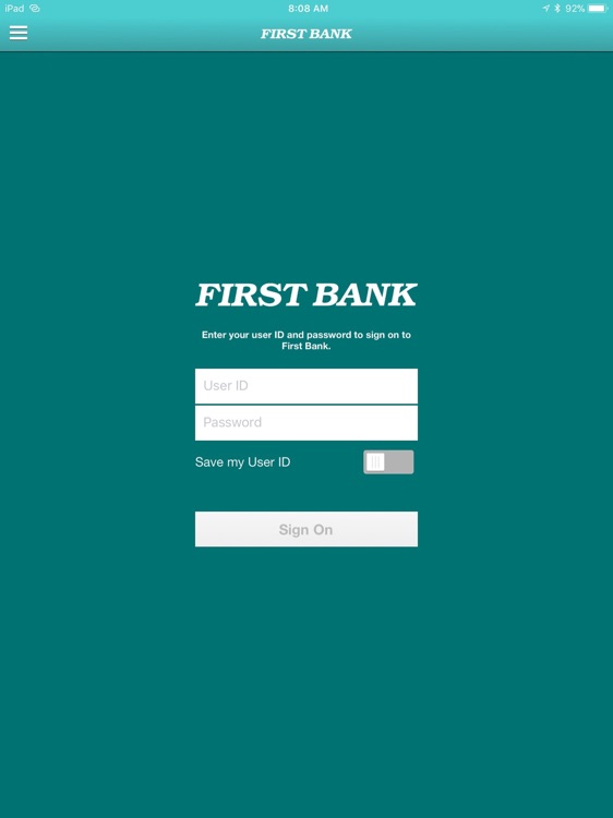 First Bank Upper MI for Tablet