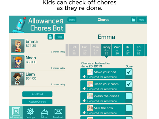 Allowance & Chores Bot screenshot