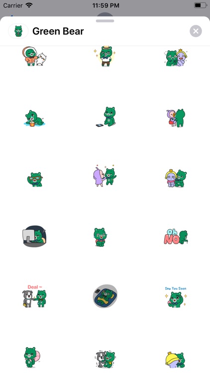 Green Bear Animated Stickers