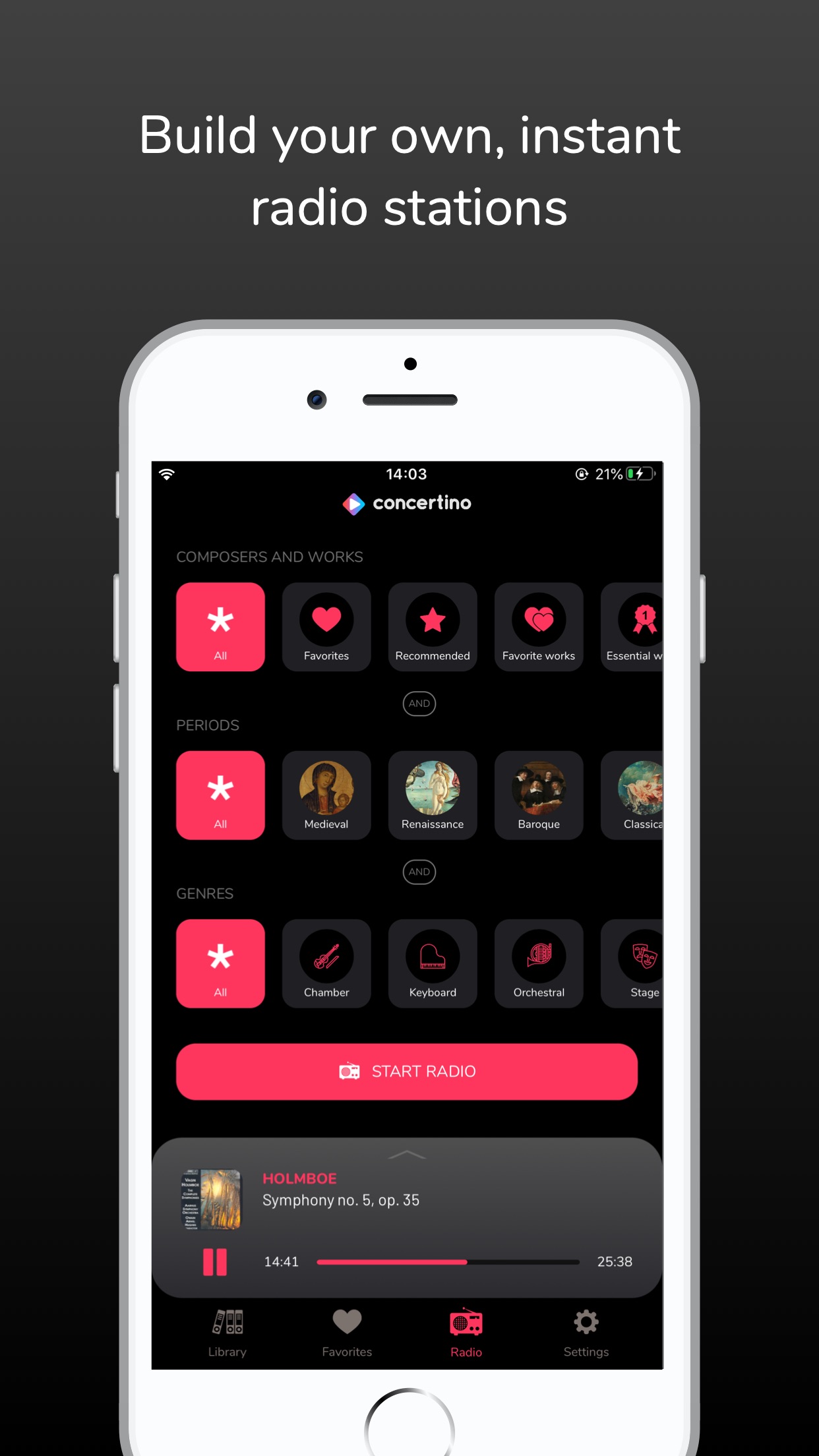 Screenshot do app Concertino